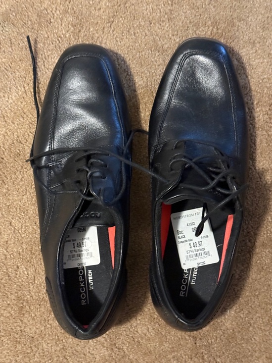 Rockport Other - Rockport Black Leather Lace-Up Oxfords with Red Interior Accents